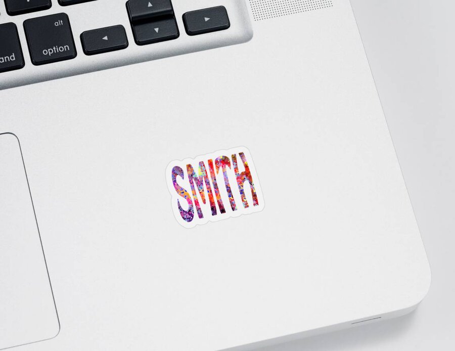 Last Name Smith Sticker featuring the digital art Family Name Smith by Corinne Carroll