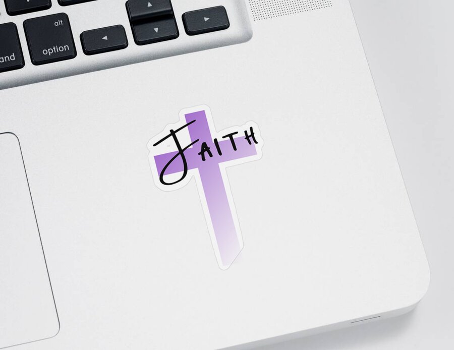 Lavender Easter Cross Sticker featuring the digital art Lavender Easter Cross - Faith by Bob Pardue