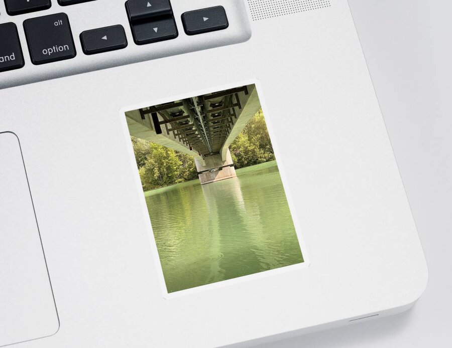 Lech River Sticker featuring the photograph Lech River Bridge by Nancy Merkle