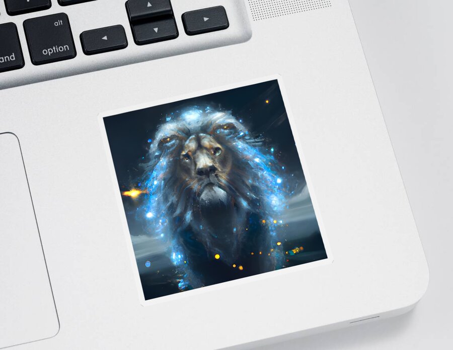 Digital Sticker featuring the digital art Leo, Fifth Sign of the Zodiac by Beverly Read