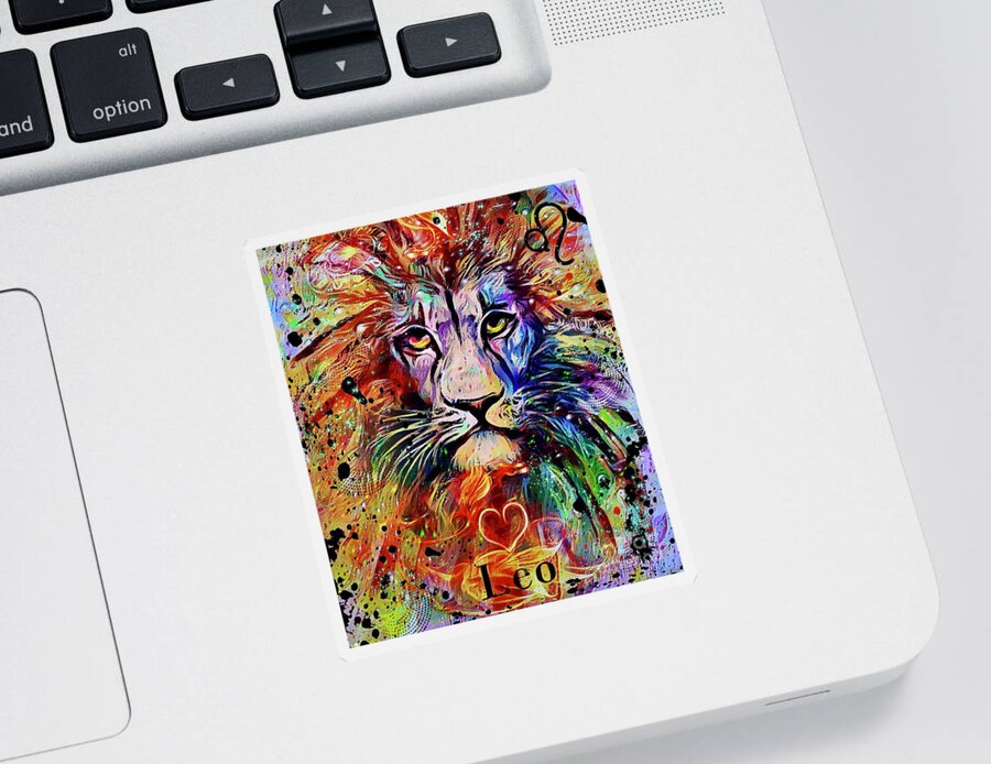 Leo Zodiac Art Sticker featuring the digital art Leo Zodiac Art by Laurie's Intuitive