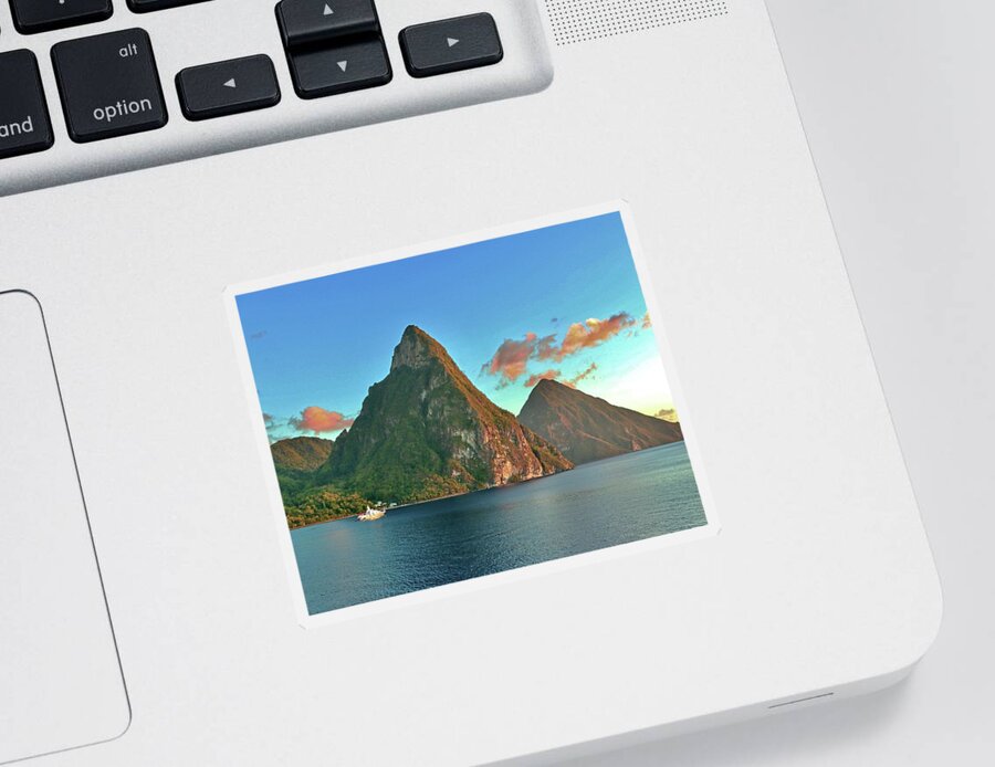 Les Sticker featuring the photograph Les Pitons by Sarah Lilja