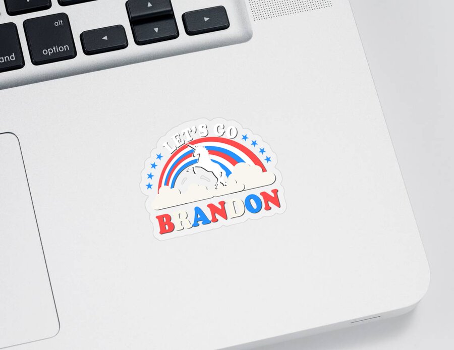 Cool Sticker featuring the digital art Lets Go Brandon F Joe Biden by Flippin Sweet Gear