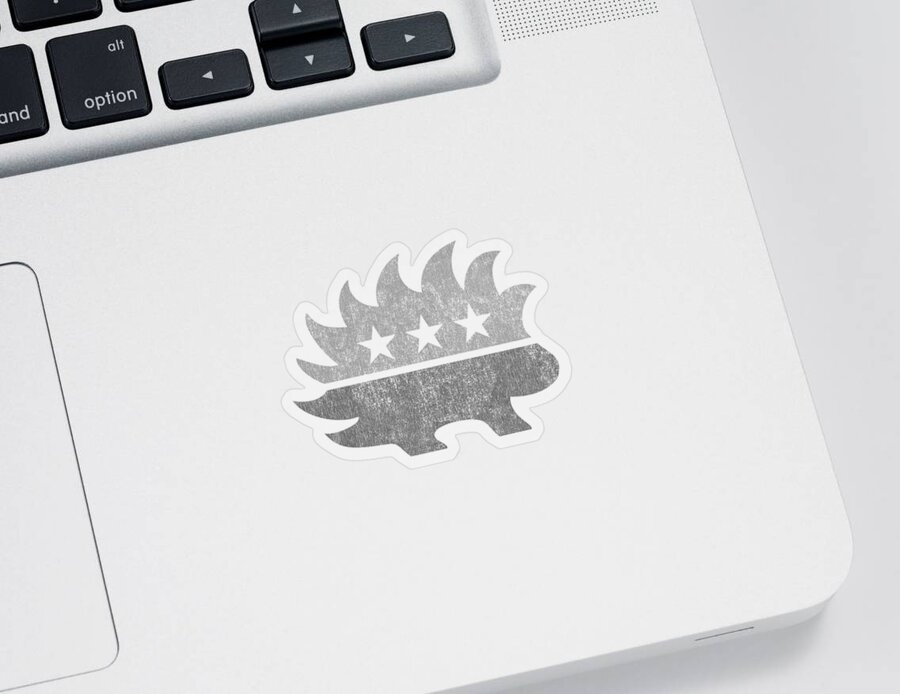 Libertarianism Sticker featuring the digital art Libertarian Porcupine Greyed Out Tacti-Cool by Flippin Sweet Gear