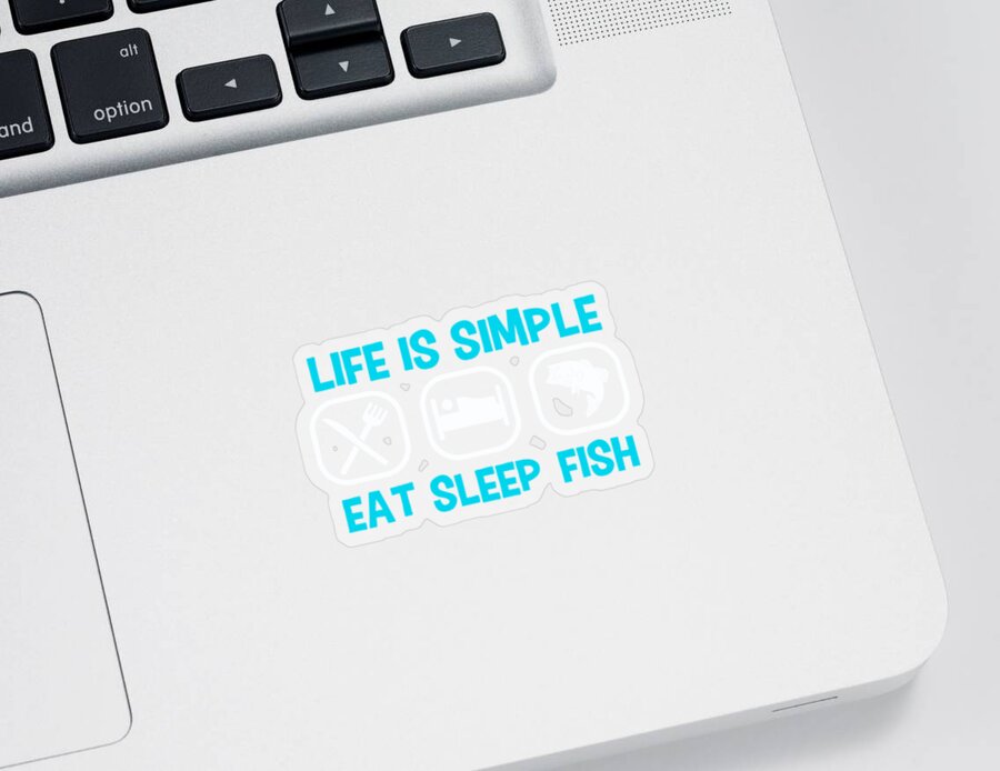 Go Fishing Day Sticker featuring the jewelry Life is simple eat sleep fish by Tinh Tran Le Thanh