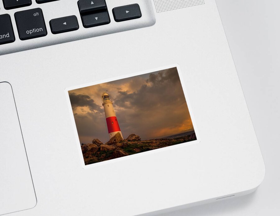 Lighthouse Sticker featuring the photograph Lighthouse at Portland Bill by Chris Boulton