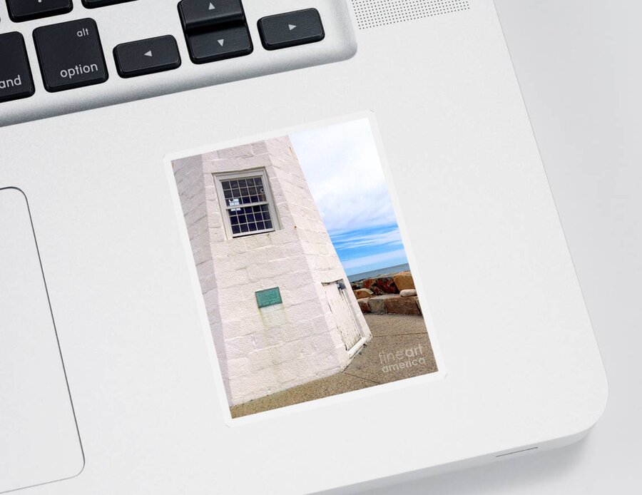 Scituate Light Sticker featuring the photograph Lighthouse in Scituate by Janice Drew