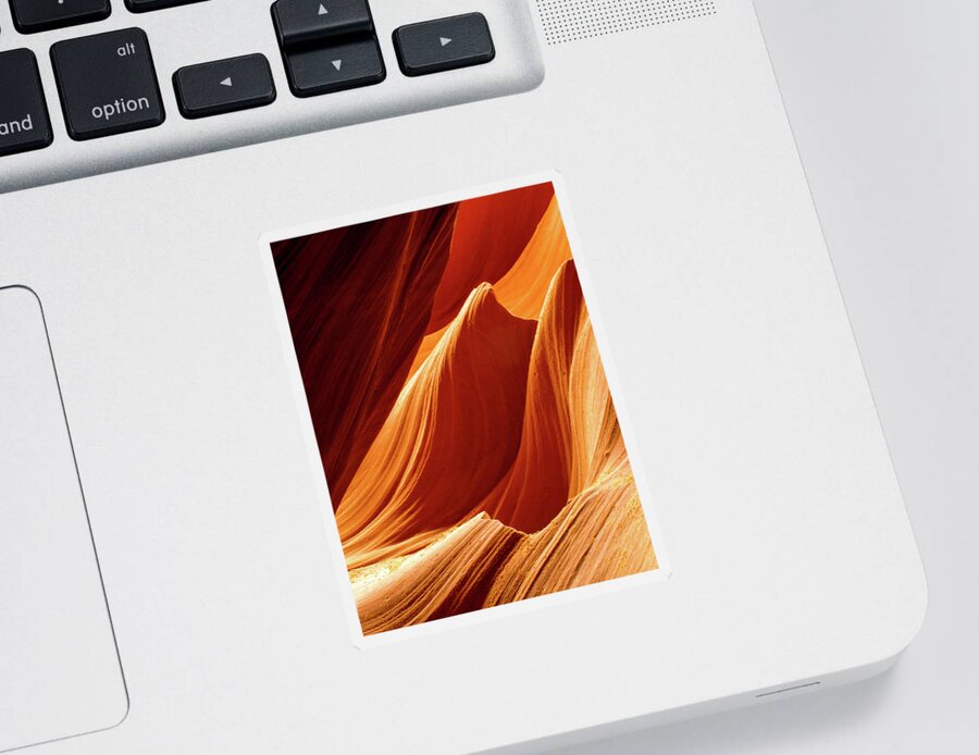 Antelope Canyon Sticker featuring the photograph Like Water On Stone - Antelope Canyon, Arizona by Earth And Spirit