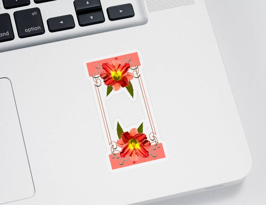 Lily Sticker featuring the digital art Lily Flower Designed for Towels by Delynn Addams