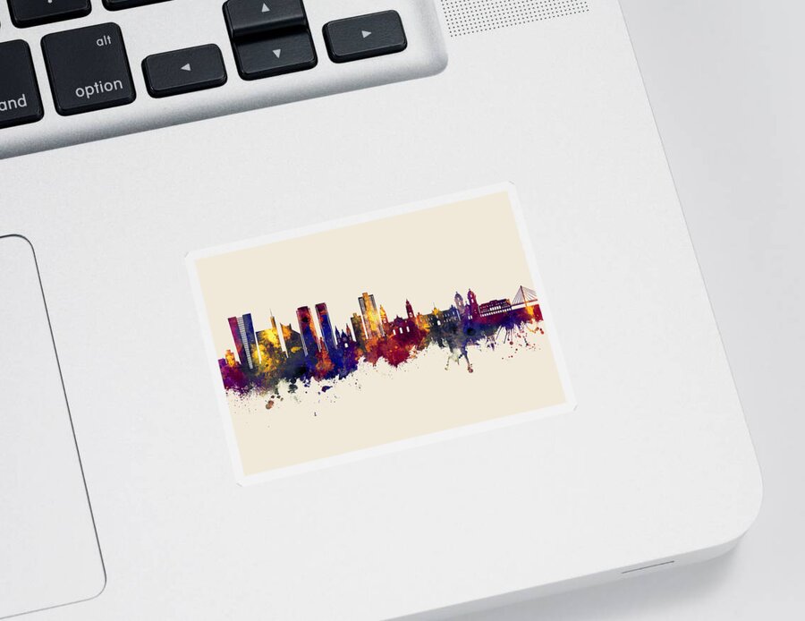 Lima Sticker featuring the digital art Lima Peru Skyline #53 by Michael Tompsett