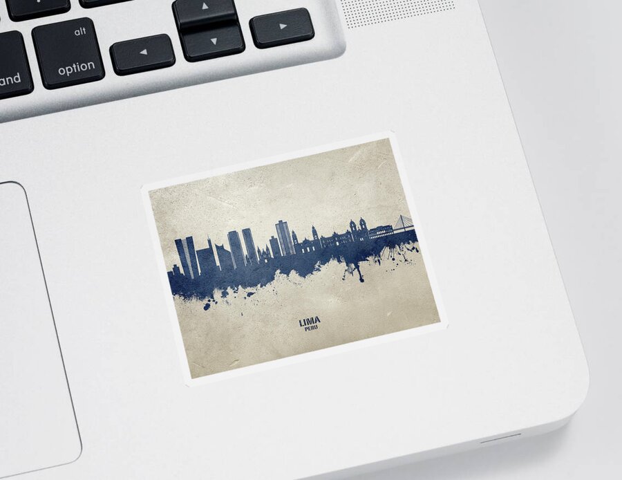 Lima Sticker featuring the digital art Lima Peru Skyline #68 by Michael Tompsett