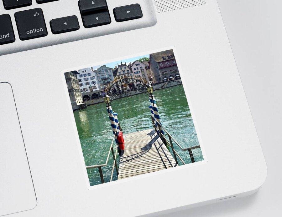 Limmat Sticker featuring the photograph Limmat Ferry by Flavia Westerwelle