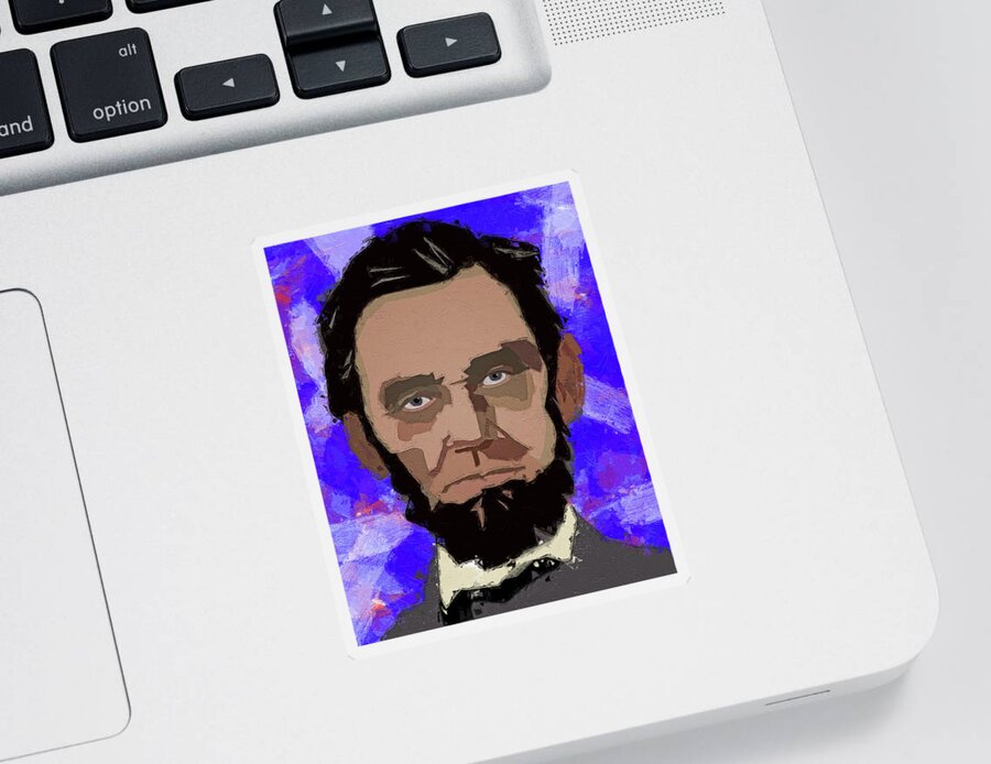 Lincoln Sticker featuring the painting Lincoln by Dan Sproul