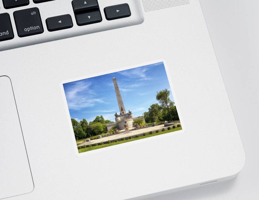 Lincolns Tomb Sticker featuring the photograph Lincoln's Tomb - Springfield, Illinois by Susan Rissi Tregoning