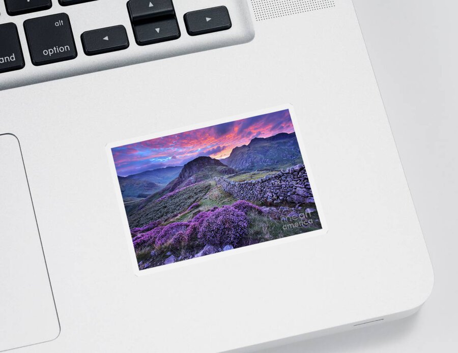 Sky Sticker featuring the photograph Lingmoor Fell 1.0 by Yhun Suarez