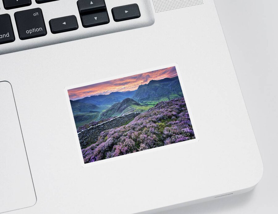 Sky Sticker featuring the photograph Lingmoor Fell 5.0 by Yhun Suarez