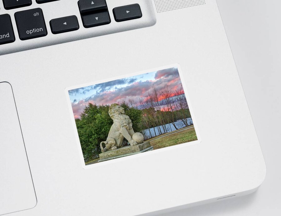Lions Bridge Lions Sticker featuring the photograph Lion Pastel Sunset by Jerry Gammon