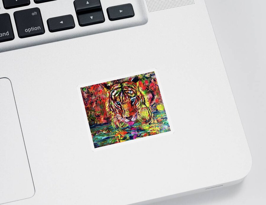  Sticker featuring the painting Liquid Rainbow by Chiara Magni