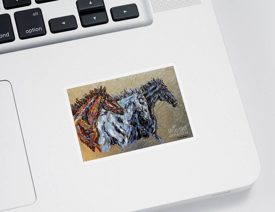 Horses Sticker featuring the painting Lisa's Choice by Linda Donlin