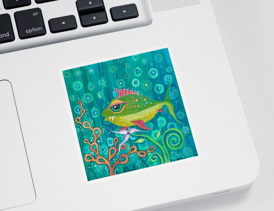 Fish Sticker featuring the painting Little Frankie by Tanielle Childers