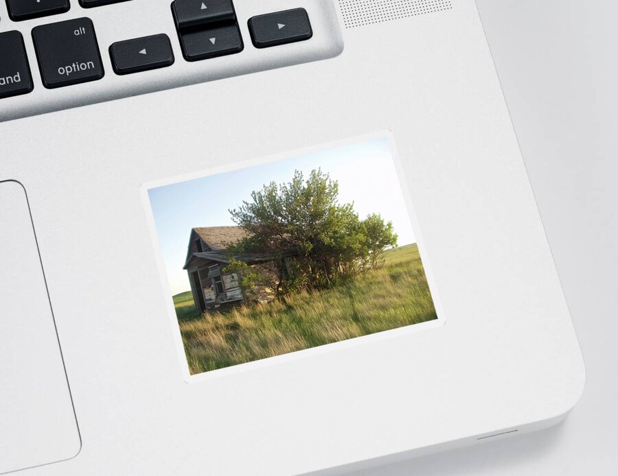 Farmhouse Sticker featuring the photograph Little House on the Prairie 1 by Cathy Anderson