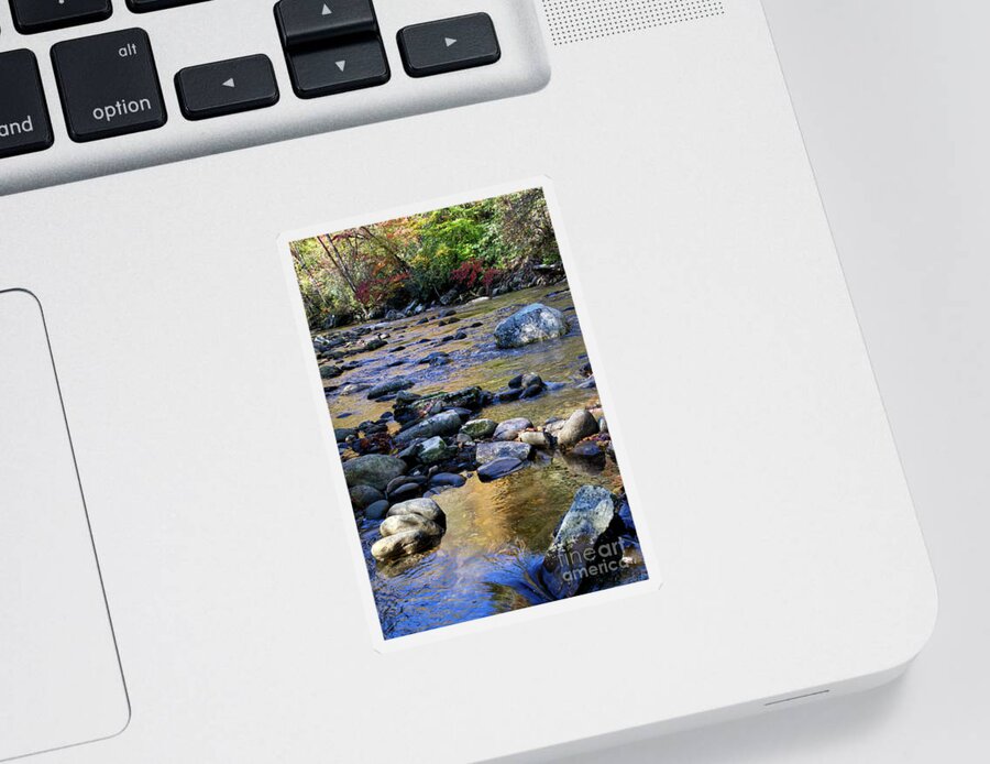 Cascades Sticker featuring the photograph Little River In Autumn 2 by Phil Perkins