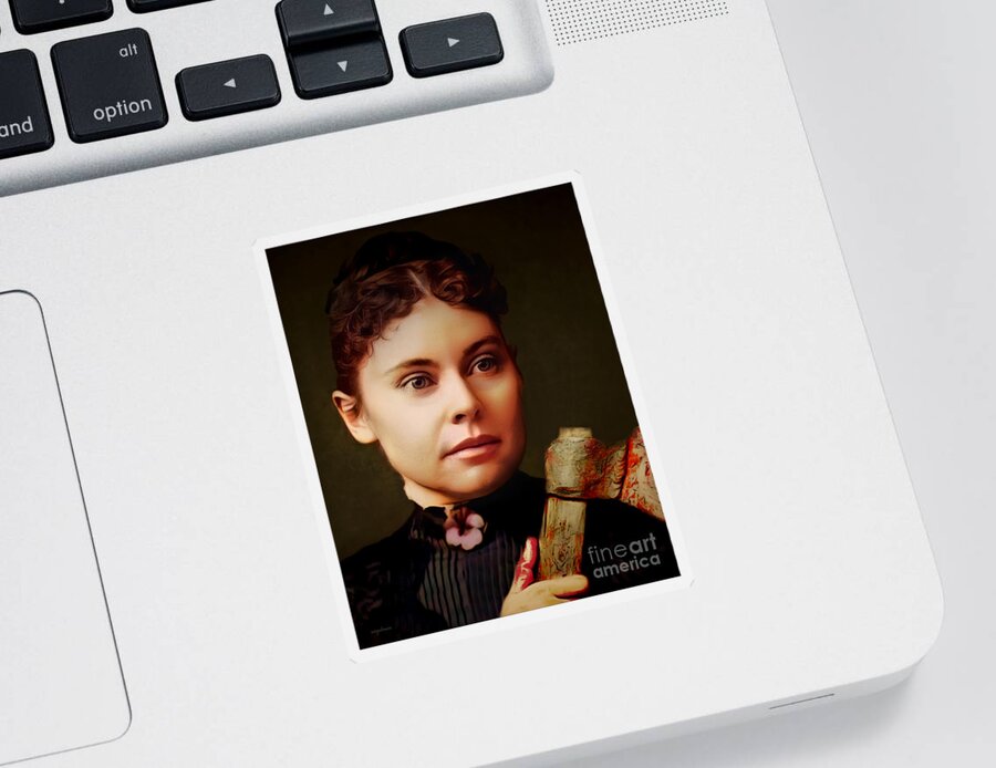 Wingsdomain Sticker featuring the photograph Lizzie Borden Took An Ax And Gave Her Mother Forty Whacks 20210828 v2 by Wingsdomain Art and Photography