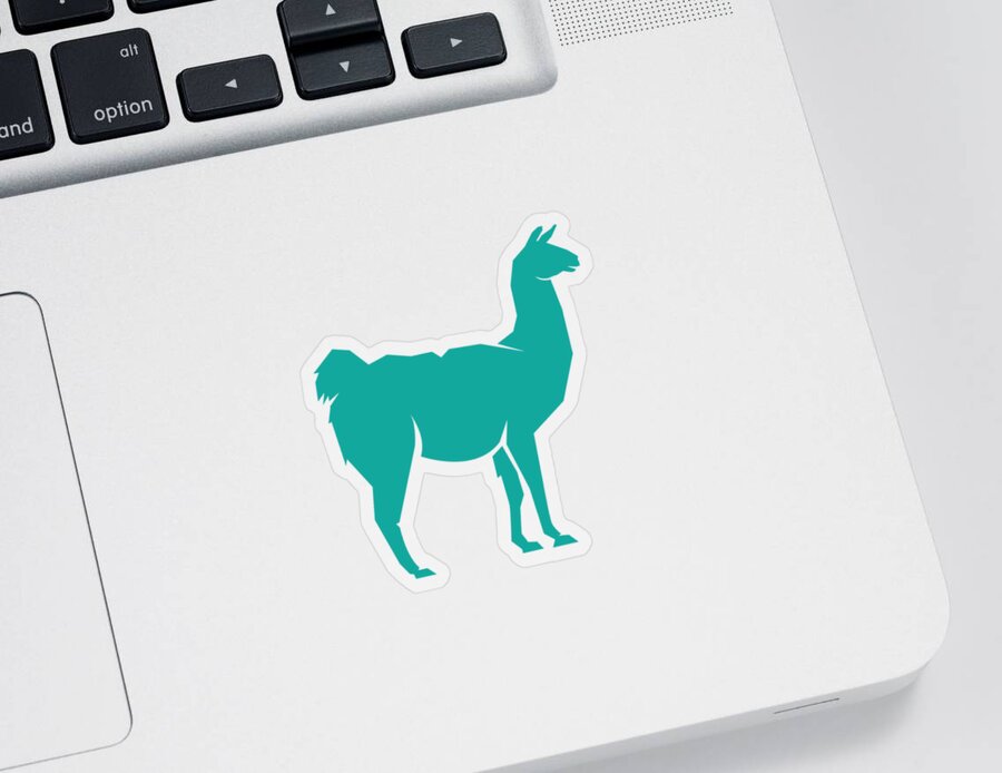 Christmas Sticker featuring the digital art Llama Lama Alpaca Shilhouette by Haselshirt