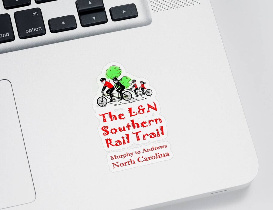 Rail Sticker featuring the digital art LN Southern Rail Trail by Debra and Dave Vanderlaan