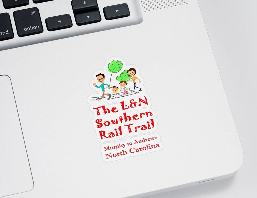 L&n Sticker featuring the photograph LN Southern Rail Trail Family by Debra and Dave Vanderlaan