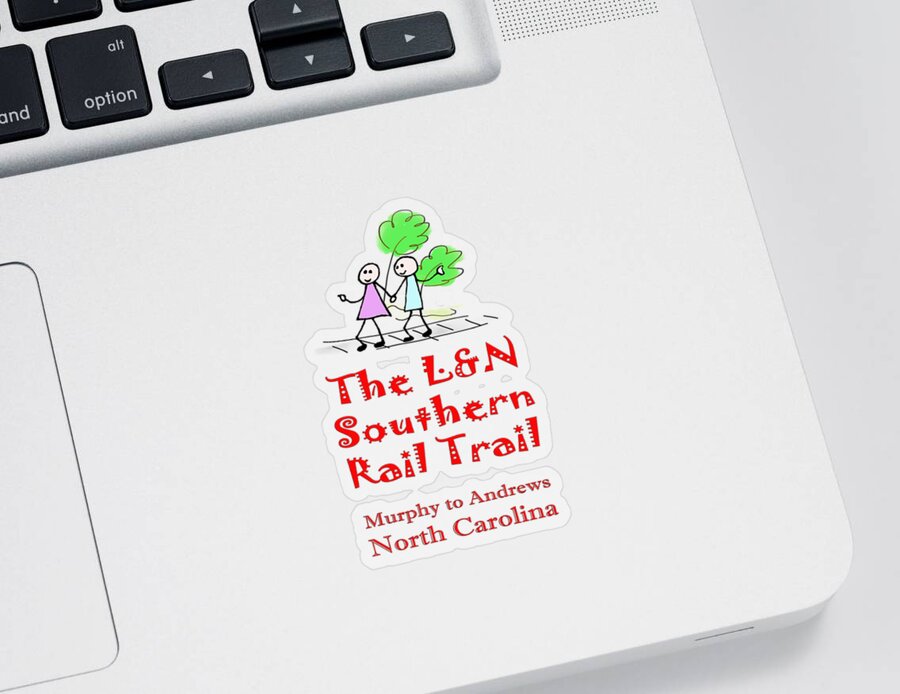 L&n Sticker featuring the photograph LN Southern Rail Trail Stick Figures by Debra and Dave Vanderlaan