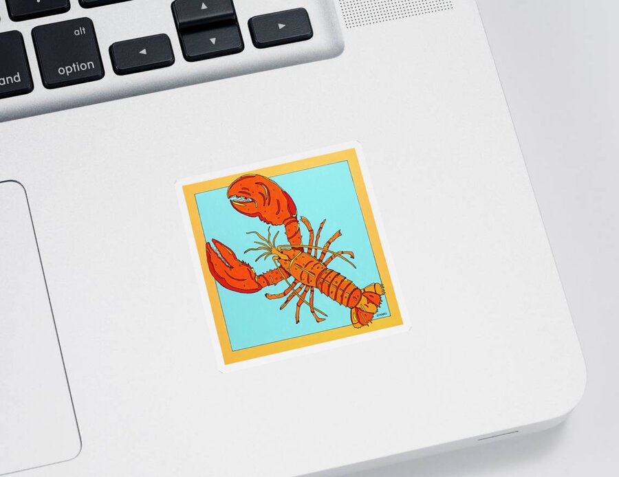 Lobster Seafood Sticker featuring the painting Lobster by Mike Stanko
