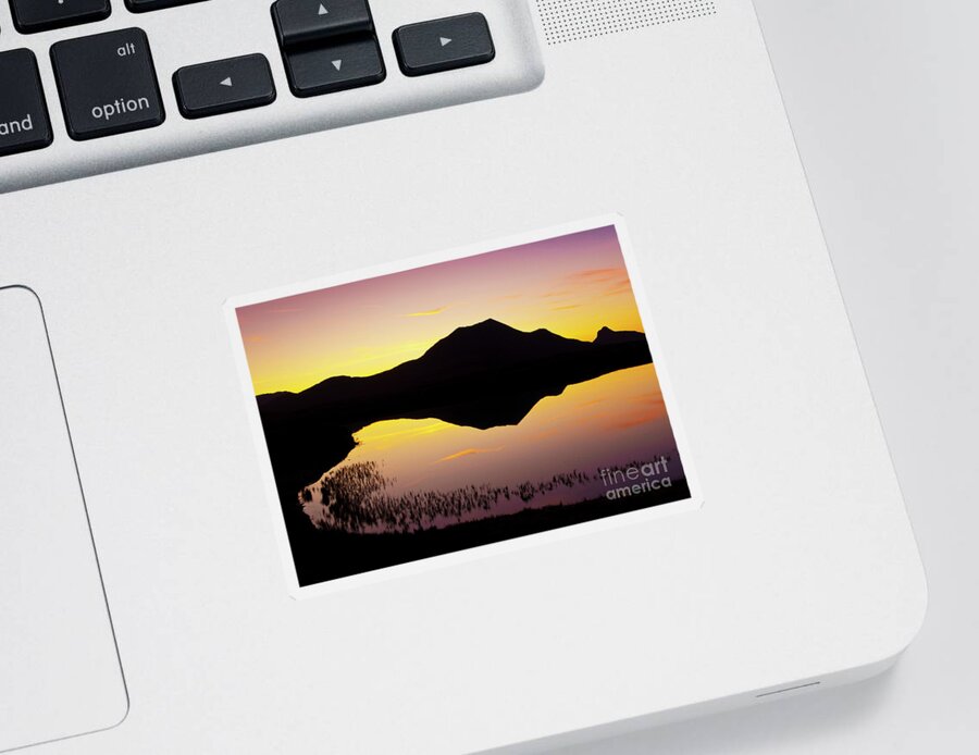 Silhouette Sticker featuring the photograph Lochan an Ais sunset, Sutherland, Scotland by Neale And Judith Clark