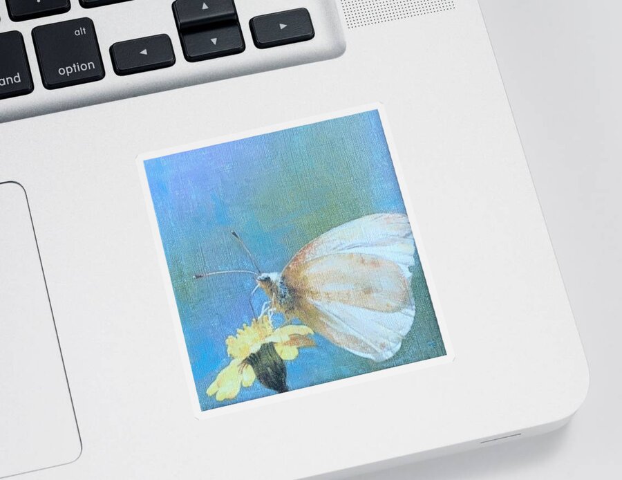 Moth Sticker featuring the painting Looking Ahead by Cara Frafjord