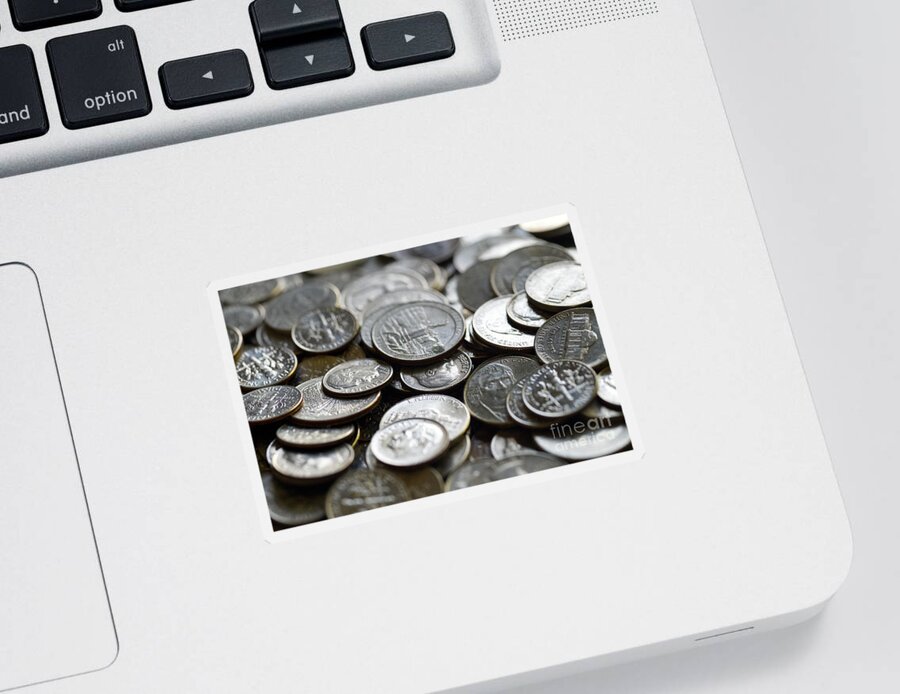 Coins Sticker featuring the photograph Loose Change by Phil Perkins