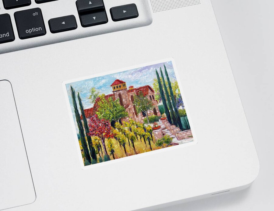 Lorimar Vineyard And Winery Sticker featuring the painting Lorimar in Autumn by Roxy Rich