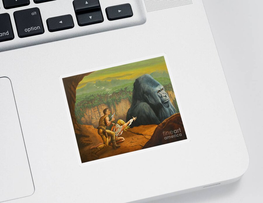 King Kong Sticker featuring the painting Lost Love by Ken Kvamme