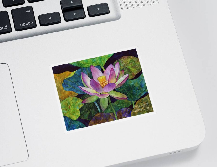 Watercolor Sticker featuring the painting Lotus Bloom by Hailey E Herrera