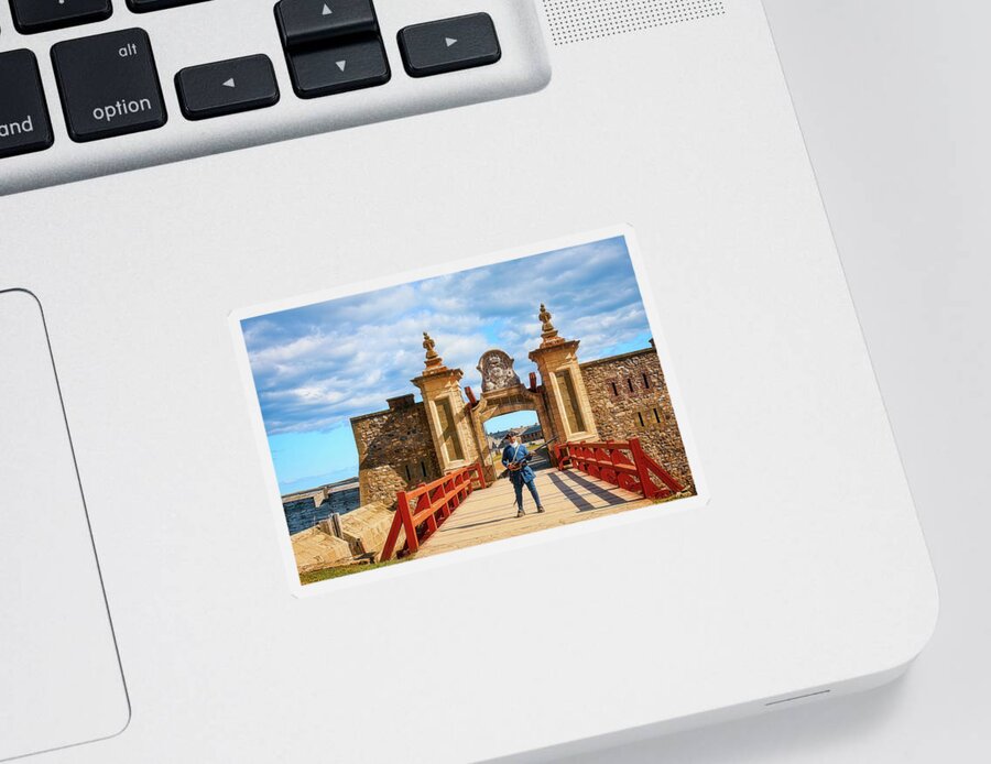 Medieval Sticker featuring the photograph Louisbourg Fortress, Nova Scotia by Tatiana Travelways