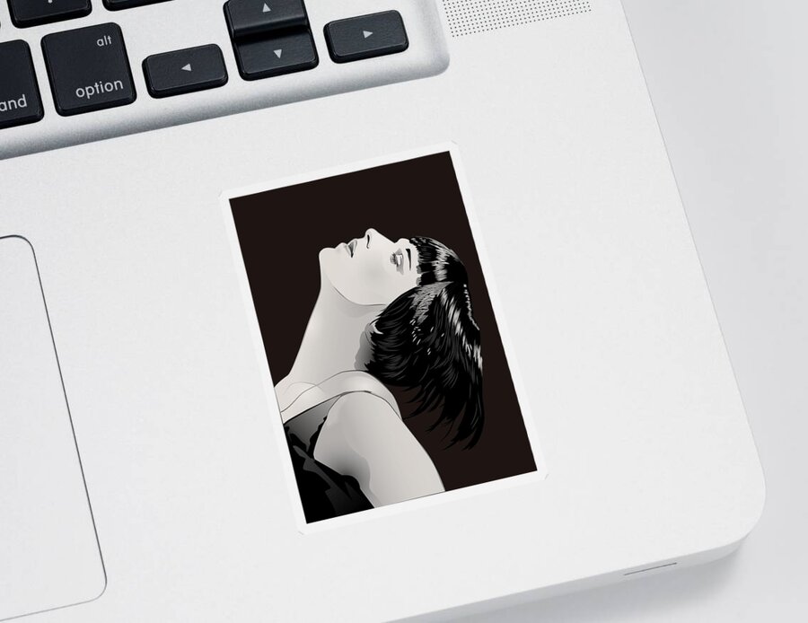 Louise Brooks Official Sticker featuring the digital art Louise Brooks in Berlin - Garnet Umber by Louise Brooks