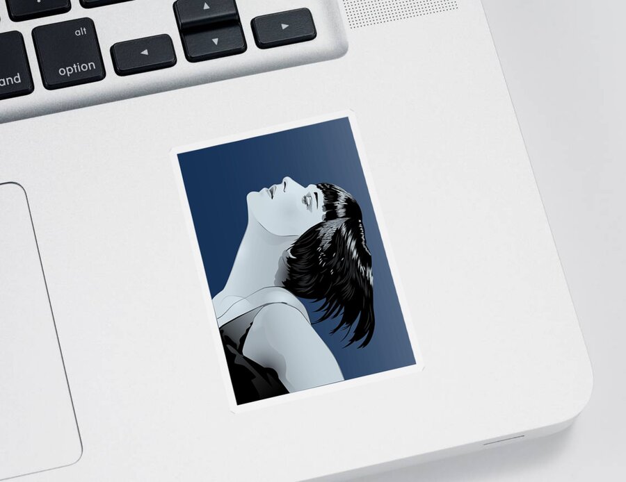 Louise Brooks Official Sticker featuring the digital art Louise Brooks in Berlin - Indigo Dusk by Louise Brooks