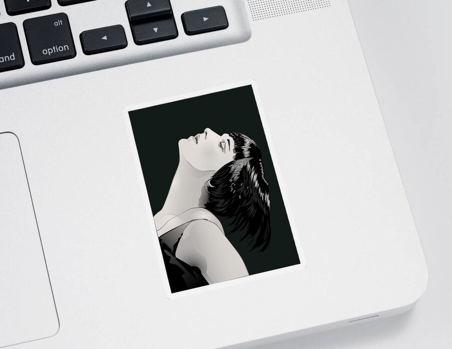 Louise Brooks Official Sticker featuring the digital art Louise Brooks in Berlin - Onyx Pine by Louise Brooks