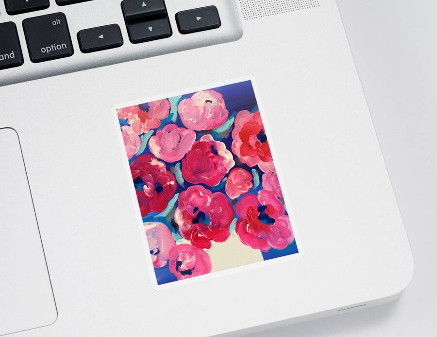 Floral Art Sticker featuring the painting Love by Beth Ann Scott