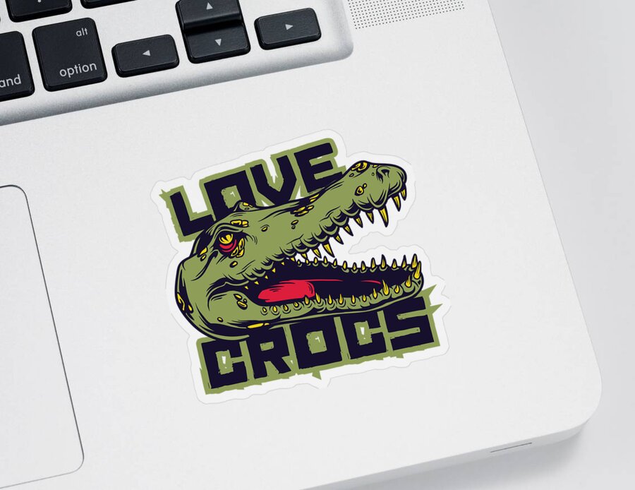 Colorful Sticker featuring the digital art Love Crocs Crocodile Lover by Jacob Zelazny