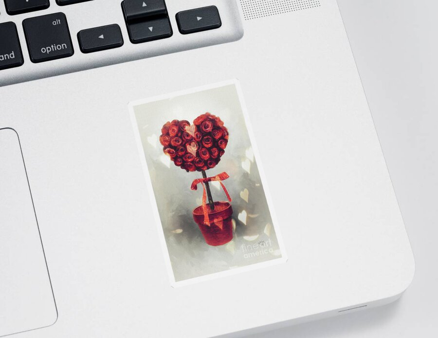 Valentine Sticker featuring the digital art Love Is In The Air by Lois Bryan