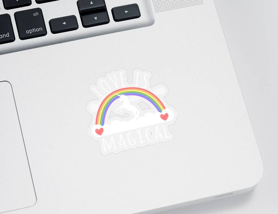 Funny Sticker featuring the digital art Love Is Magical by Flippin Sweet Gear