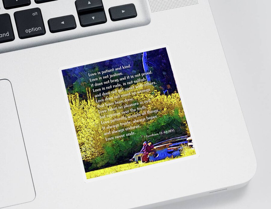 Whistler Sticker featuring the digital art Love Is Patient - Couple In The Park by Kirt Tisdale