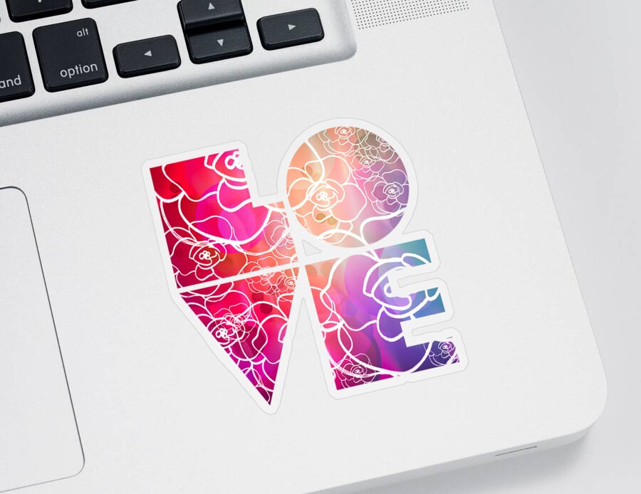 Love Sticker featuring the mixed media LOVE Transparent Image by Eileen Backman