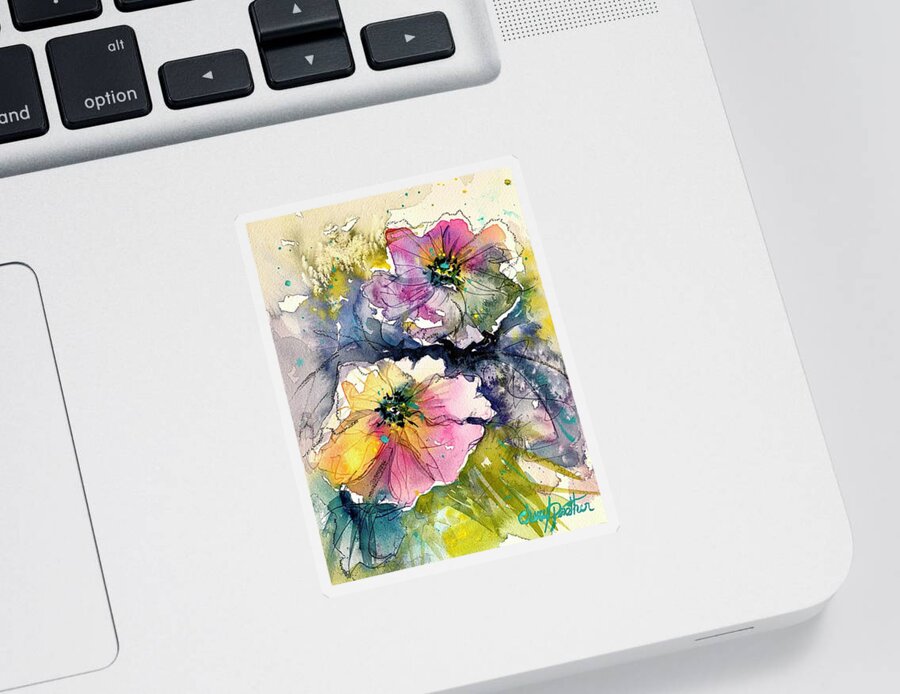 Flowers Sticker featuring the painting Lovely by Cheryl Prather