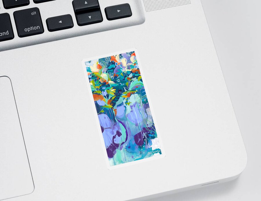 Abstract Sticker featuring the painting Loving the Land by Claire Desjardins